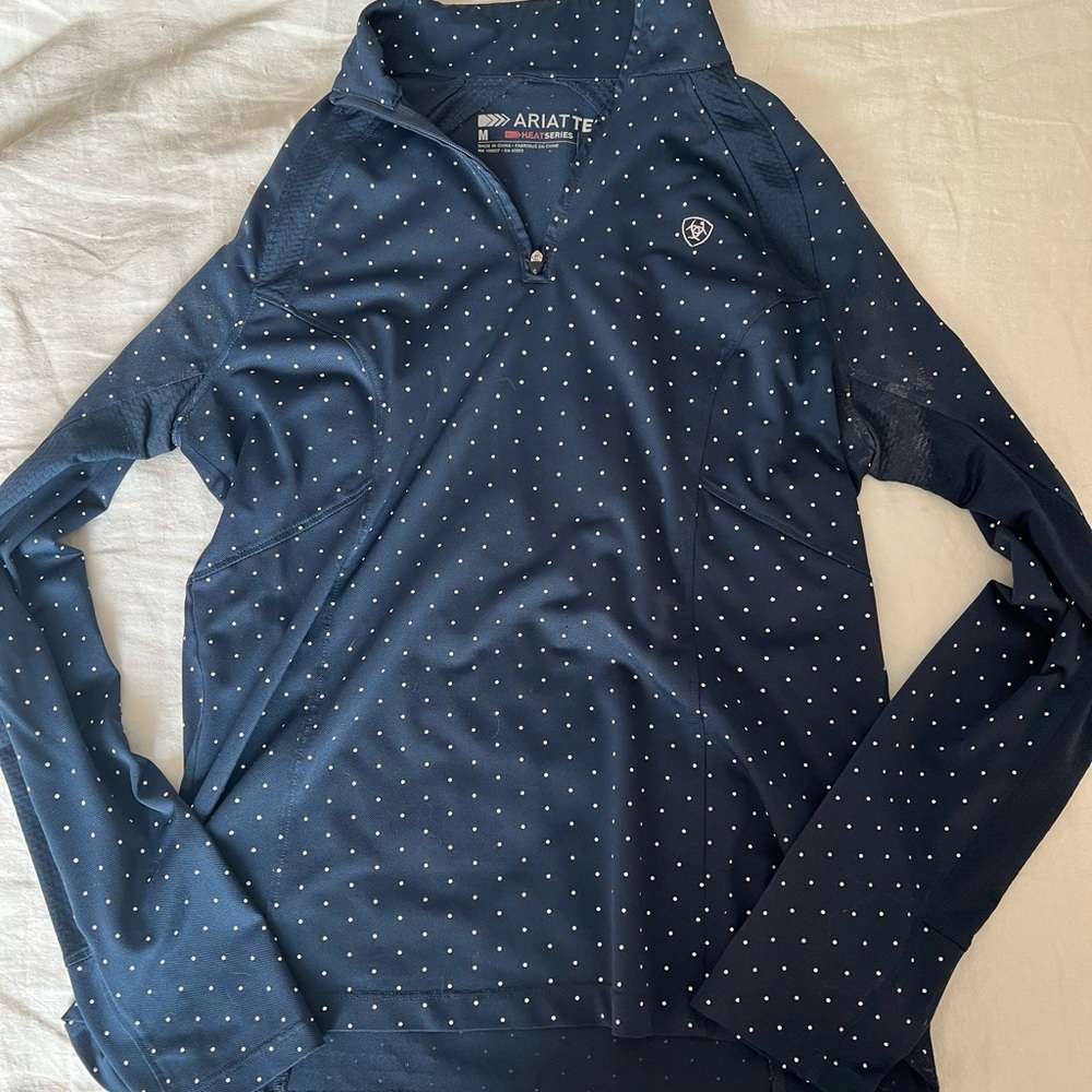Ariat SunStopper 2.0 Navy Dotted Long Sleeve Shirt